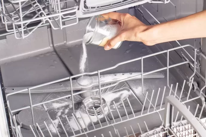 clean dishwasher with baking soda